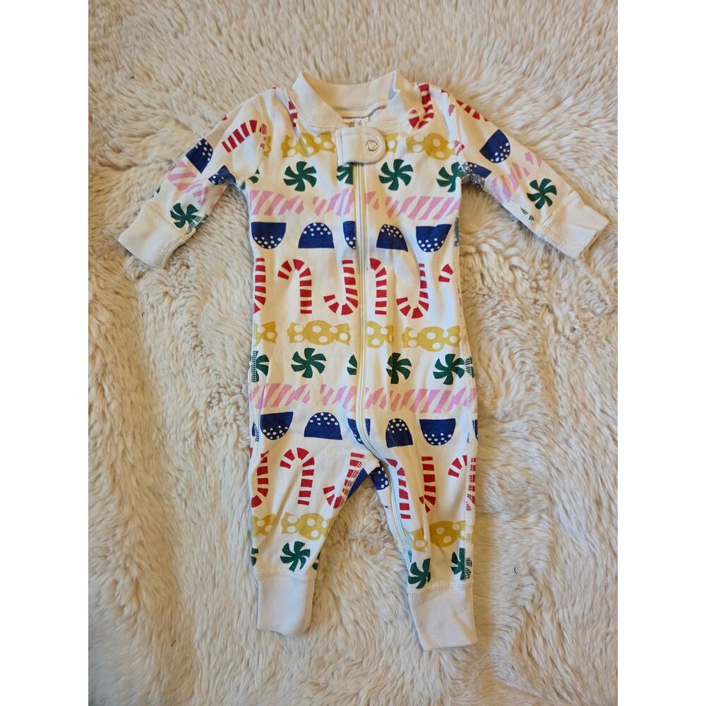Hanna Andersson Christmas Stocking Sweets 100% Organic Cotton Zip Sleeper 0-3m